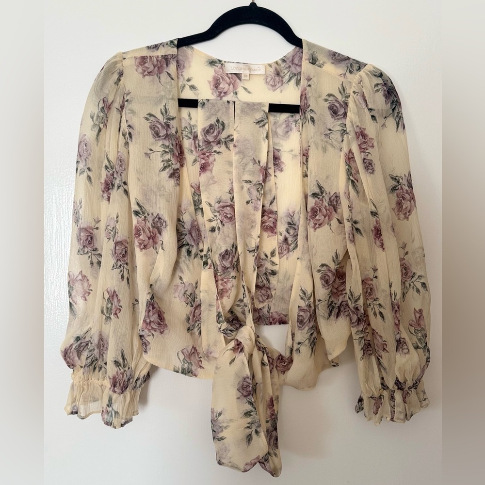 LoveShackFancy Domino Silk Top in Dream - Picture 7 of 10